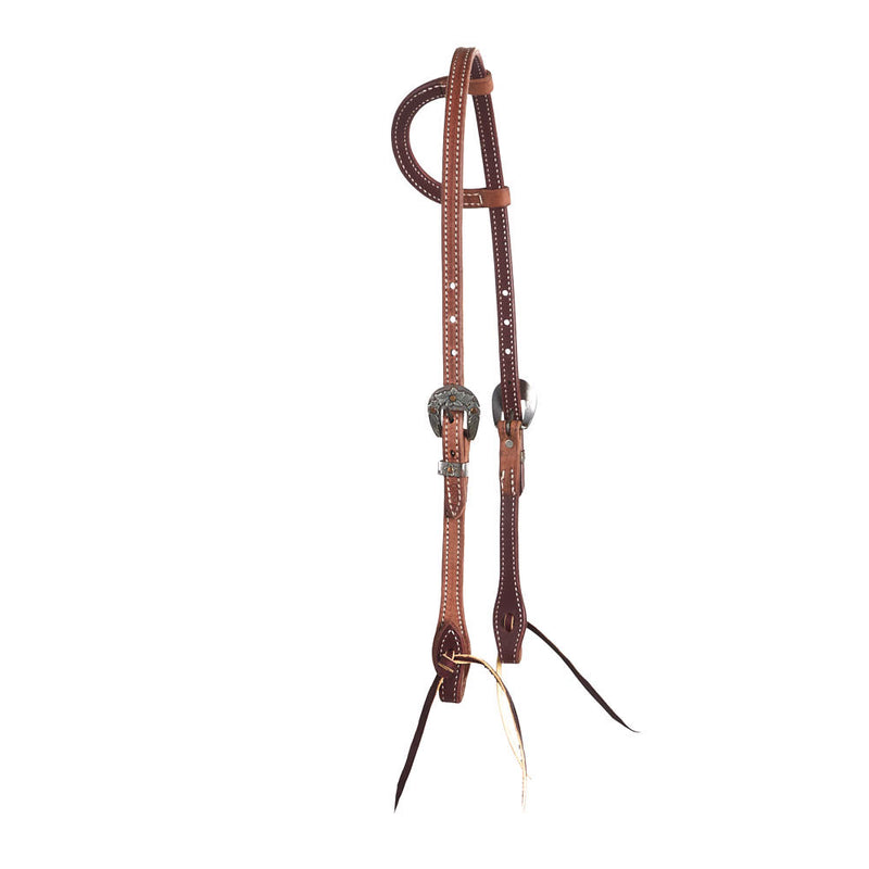 NRS Tack Premium Single Ear Headstall with Floral Heel Buckles