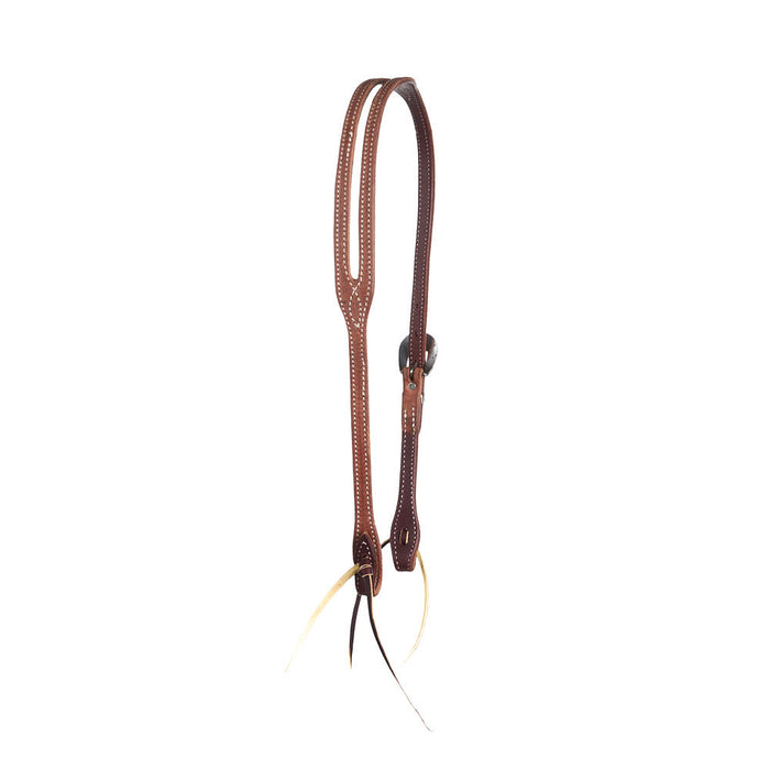 NRS Tack Premium Slot Ear Headstall with Floral Heel Buckle