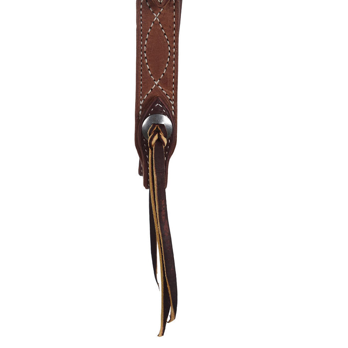 NRS Tack Figure Eight Stitched Split Ear Headstall with Floral Buckle
