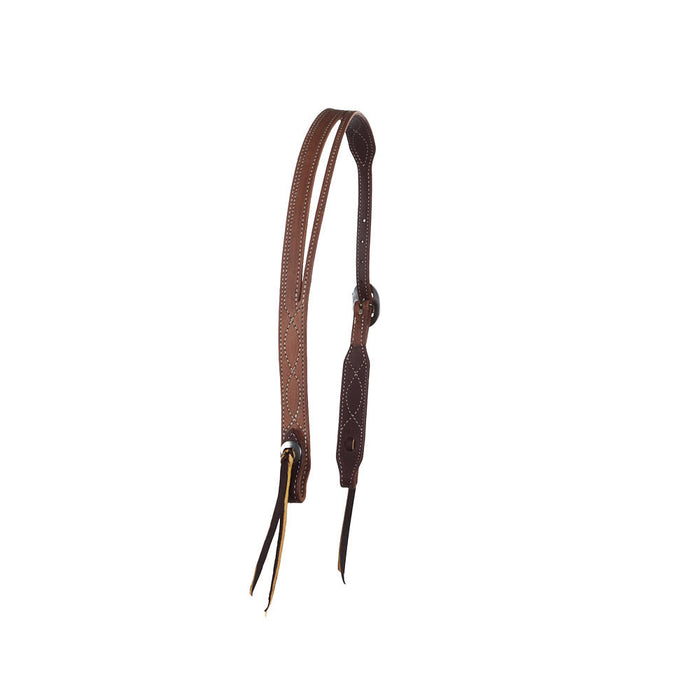 NRS Tack Figure Eight Stitched Split Ear Headstall with Floral Buckle