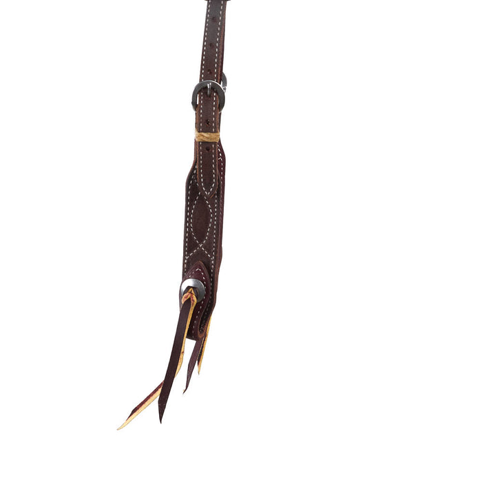 NRS TACK 5/8in Indian Tan Figure 8 Rawhide Single Ear Headstall