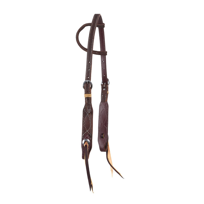 NRS TACK 5/8in Indian Tan Figure 8 Rawhide Single Ear Headstall