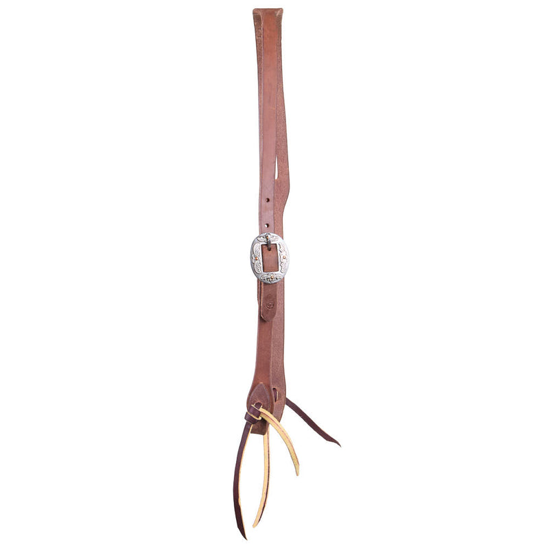 NRS TACK 5/8in Indian Tan Oiled Floral Cart Buckle Slot Ear Headstall
