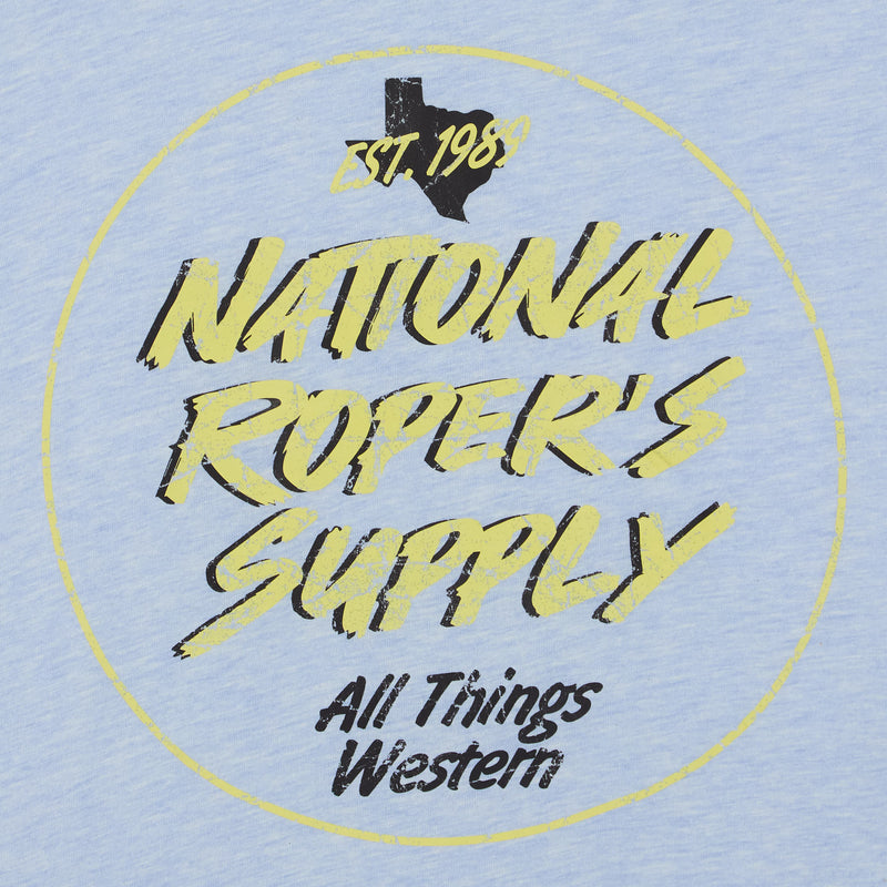 Brandcowboy National Ropers Supply Round Logo Dusty Blue Tee