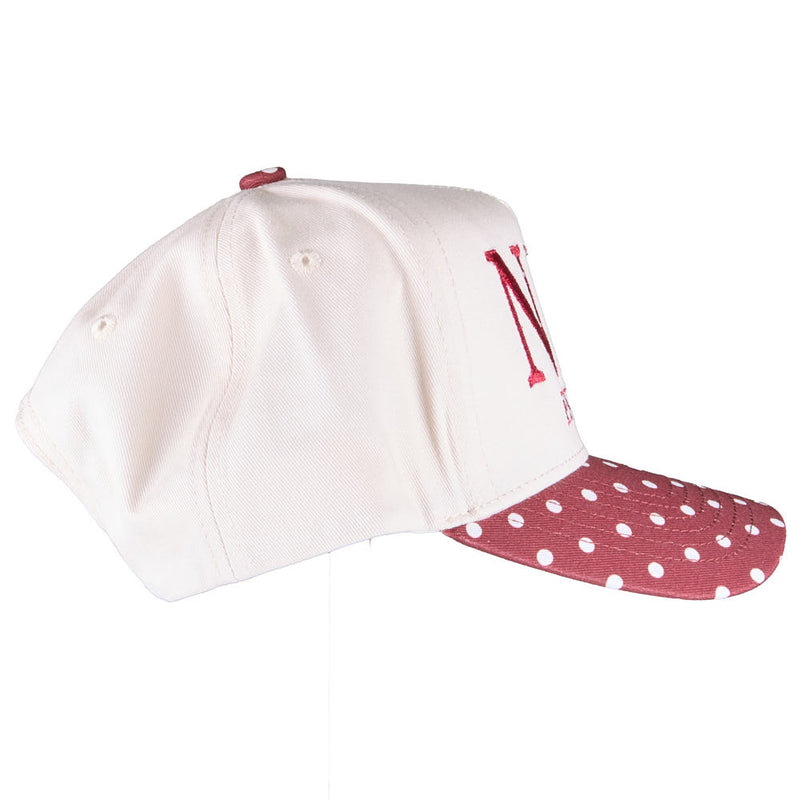 Kenzkustomz NRS Maroon Polka Dot Cap