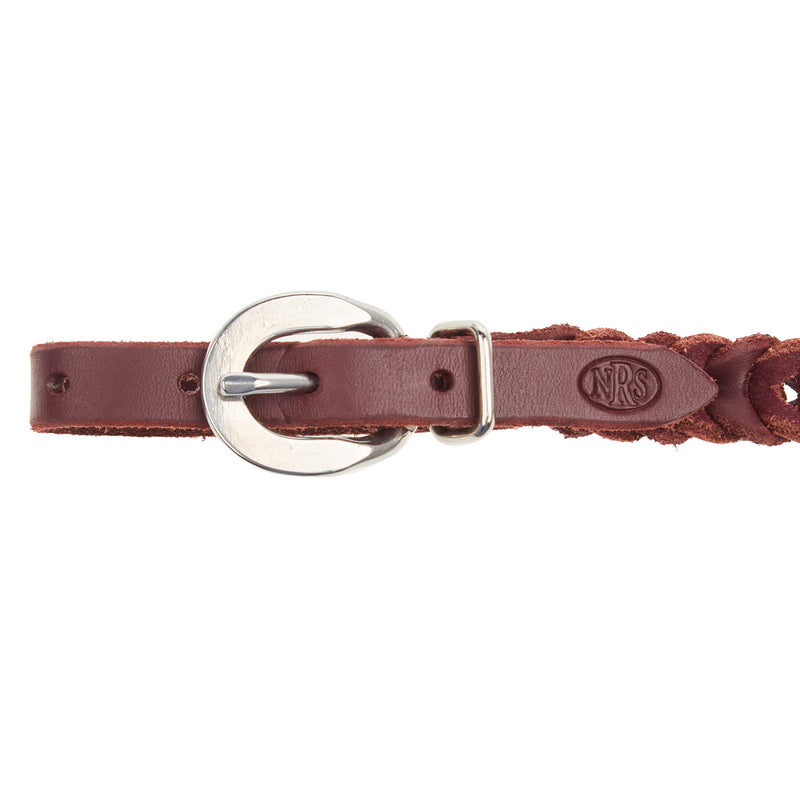 NRS Latigo Blood Knot Curb Strap with Stainless Steel Buckles