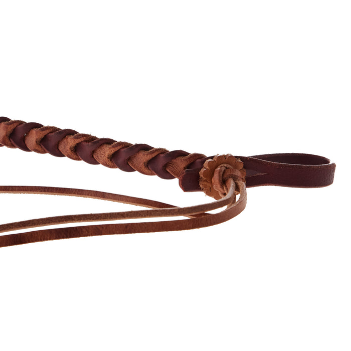 NRS TACK 5/8x8ft Braided Latigo Two Tone Herman Oak Rein