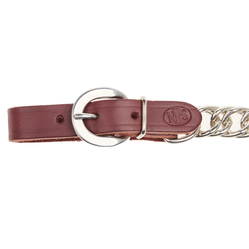 NRS 3/4in. Flat Stainless Steel Chain Curb Strap with Stainless Steel Buckles