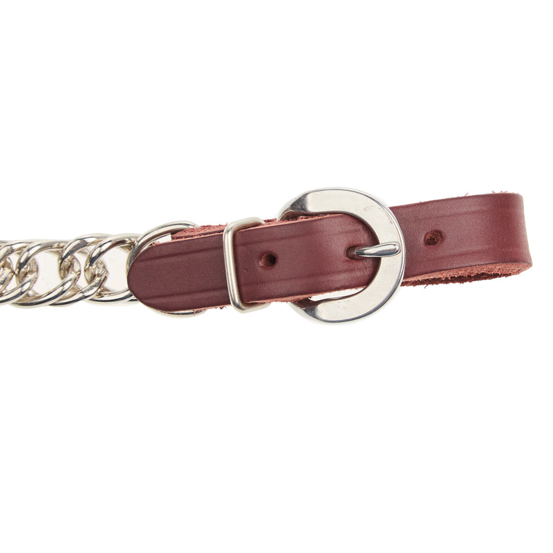 NRS 3/4in. Flat Stainless Steel Chain Curb Strap with Stainless Steel Buckles