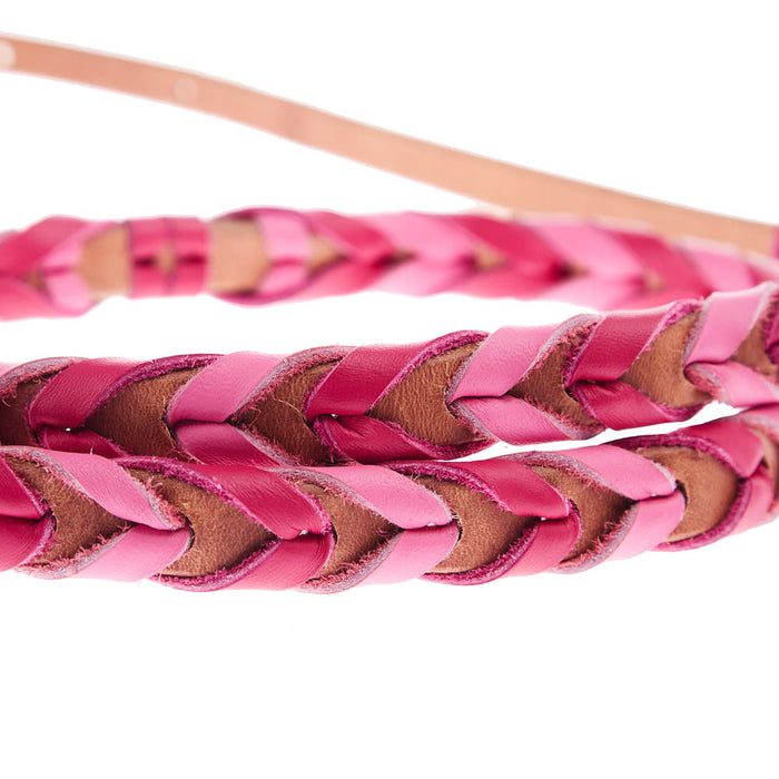 NRS TACK Fuchsia and Pink Laced Barrel Reins