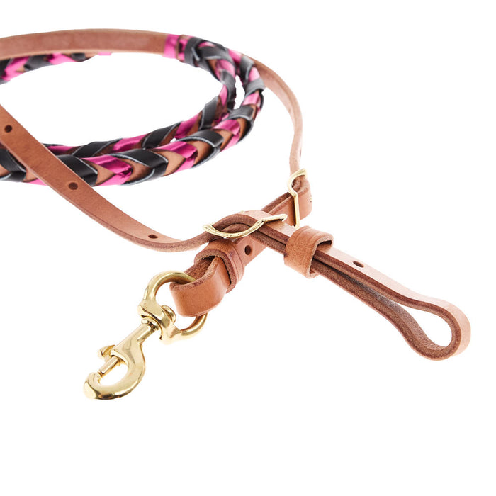 NRS TACK Fuchsia and Black Lace Barrel Reins