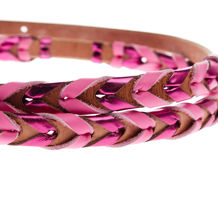NRS TACK Pink and Fuchsia Lace Barrel Reins