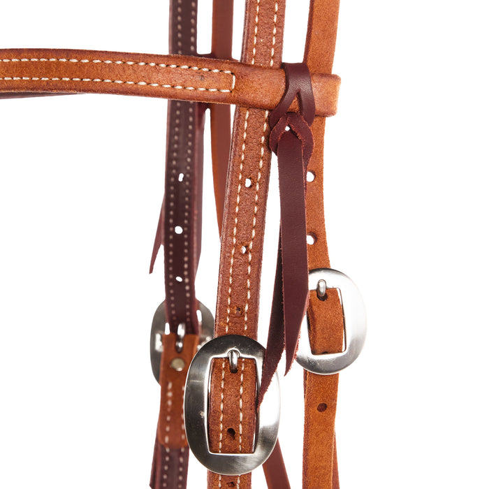 NRS TACK Roughout Golden Skirting Latigo Lined Browband Headstall