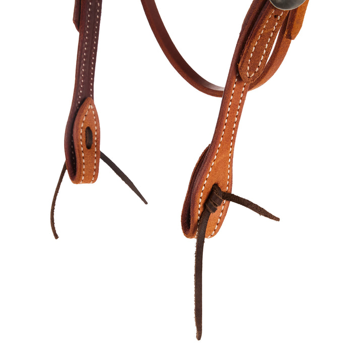 NRS TACK Roughout Golden Skirting Latigo Lined Browband Headstall