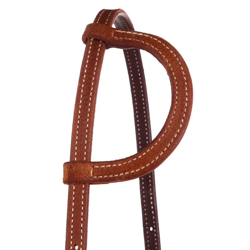 NRS TACK Roughout Golden Skirting Latigo Lined Single Ear Headstall