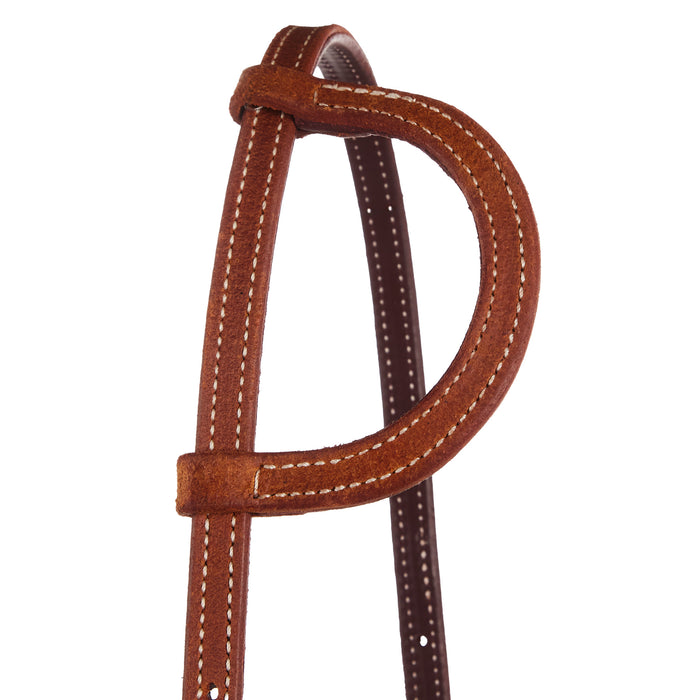 NRS TACK Roughout Golden Skirting Latigo Lined Single Ear Headstall