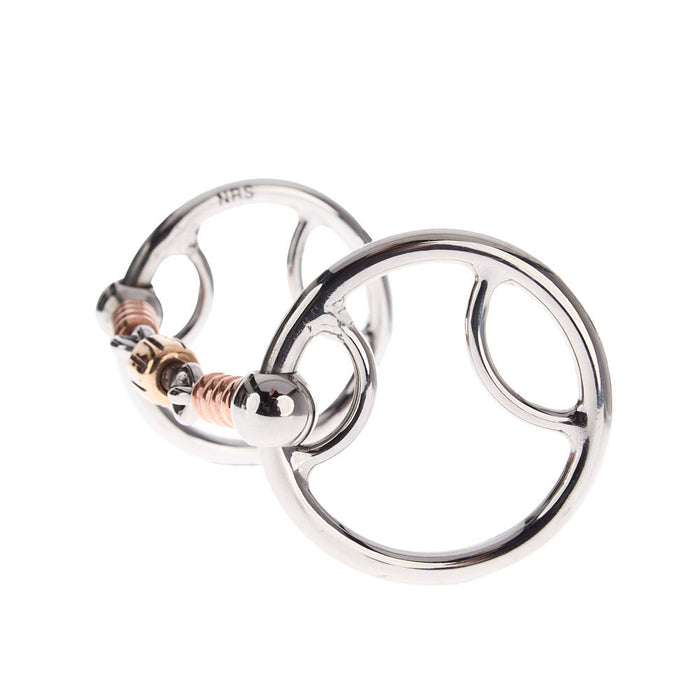 NRS Copper Bead Dog Bone Locked O Ring Snaffle Gag Bit