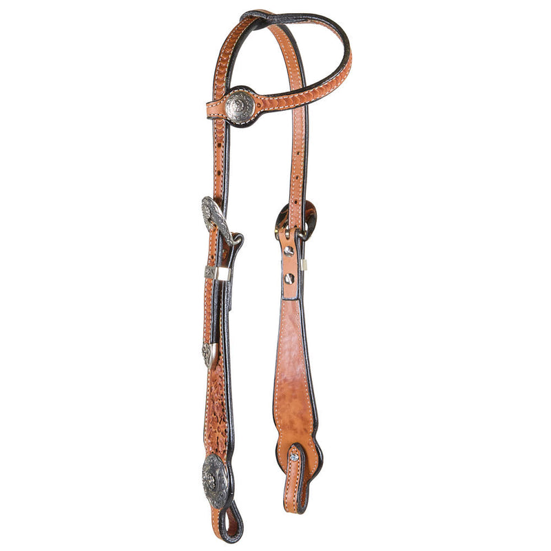 Cowperson Tack Light Oil Single Ear Silver Show Headstall