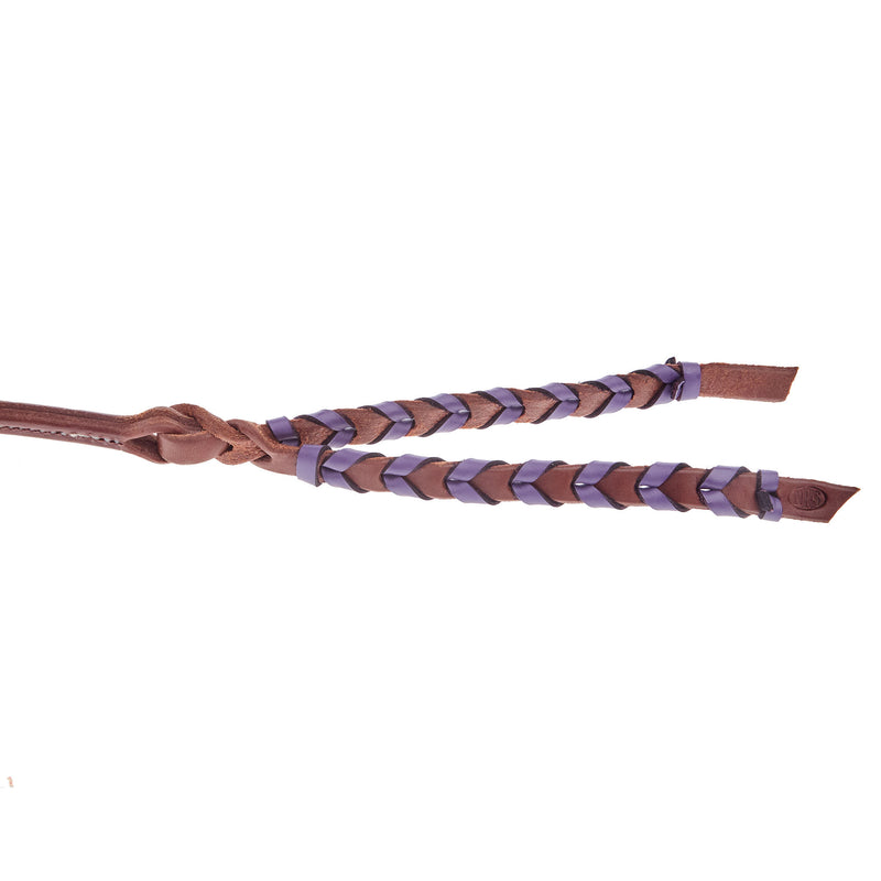 NRS TACK Purple Laced Popper Heavy Oiled Leather Over N Under