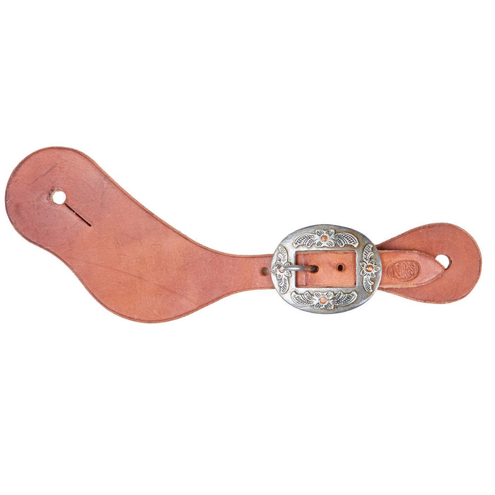 NRS Tack Ladies Floral Cart Buckle Dove Wing Spur Straps