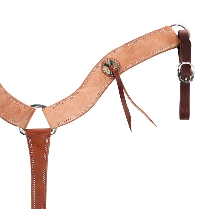 Cowperson Tack Natural Roughout Slotted Bar Concho Breast Collar