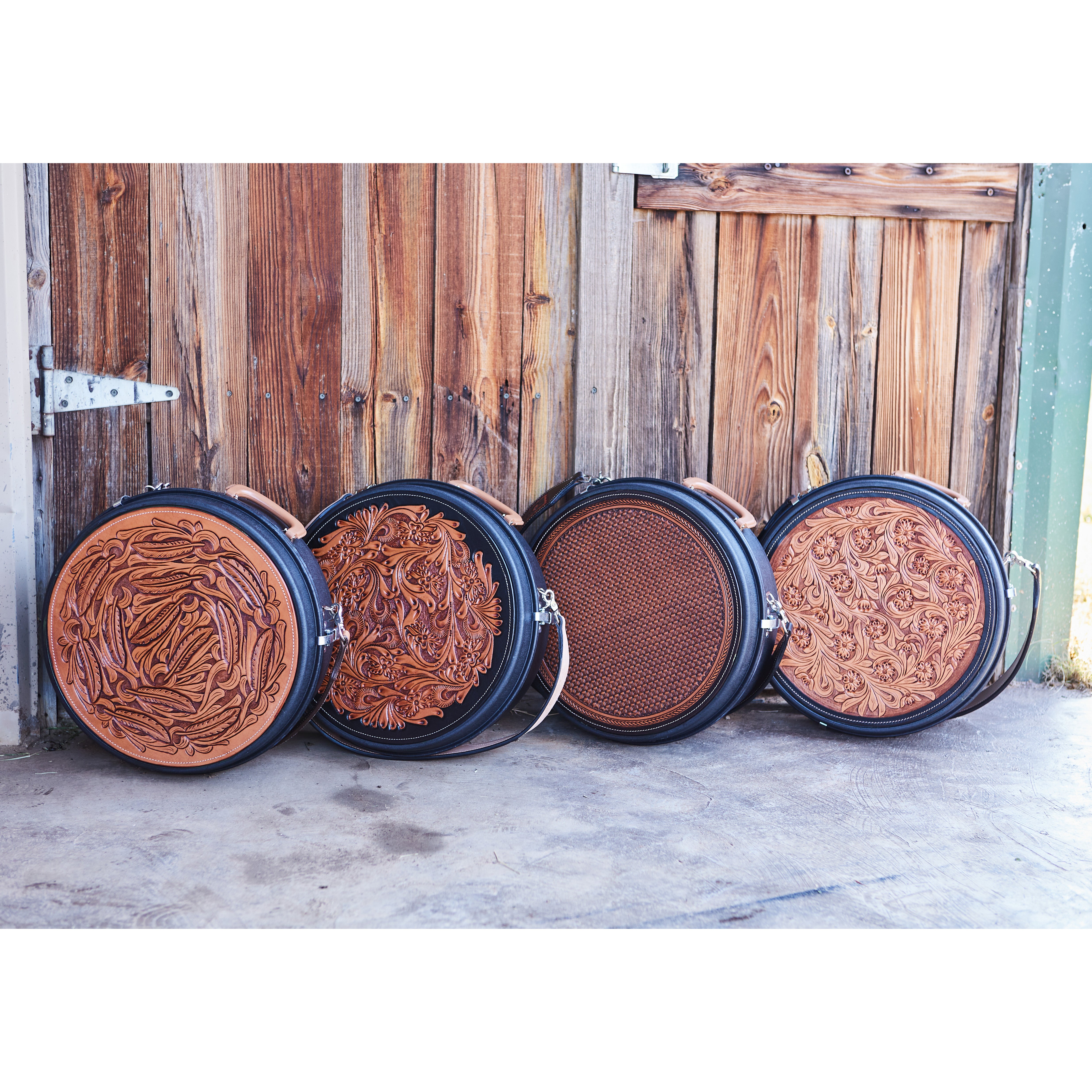 NRS Exclusive Rope Can with Geometric Tooled Leather Lid