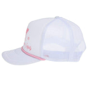 NRS National Ropers Supply White and Pink Foam Cap