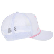 NRS National Ropers Supply White and Pink Foam Cap