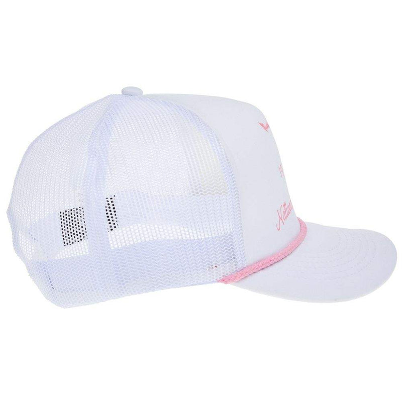 NRS National Ropers Supply White and Pink Foam Cap
