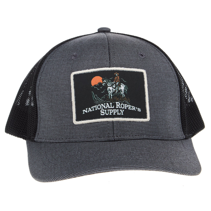 NRS National Ropers Supply Cowboy Grey and Black Cap