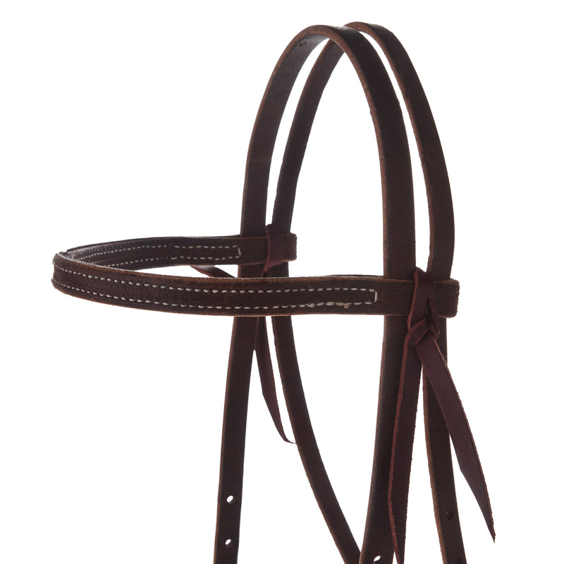 NRS TACK Chocolate Roughout Straight Browband Gag Headstall