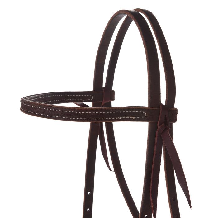 NRS TACK Chocolate Roughout Straight Browband Gag Headstall