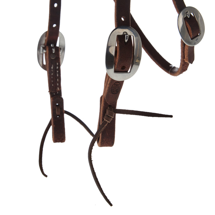 NRS TACK Chocolate Roughout Straight Browband Gag Headstall