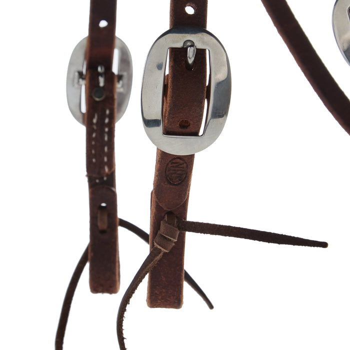 NRS TACK Chocolate Roughout Straight Browband Gag Headstall