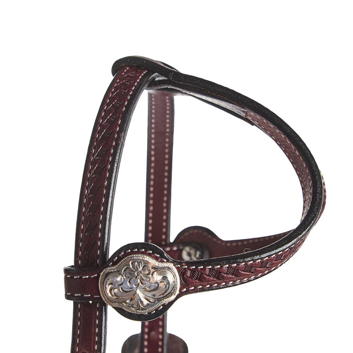 NRS Silver Basket Stamp Double Ear Show Headstall