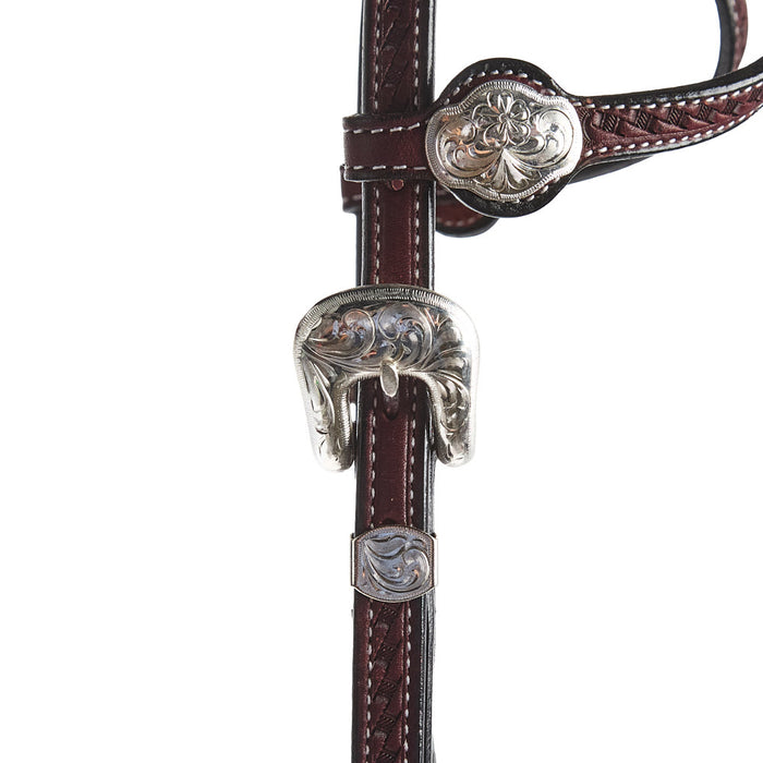 NRS Silver Basket Stamp Double Ear Show Headstall
