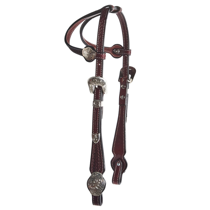 NRS Silver Basket Stamp Double Ear Show Headstall