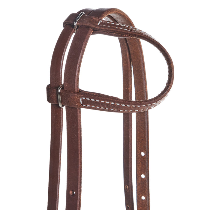 NRS TACK Oiled 5/8 Inch Single Ear Headstall with Throat Latch