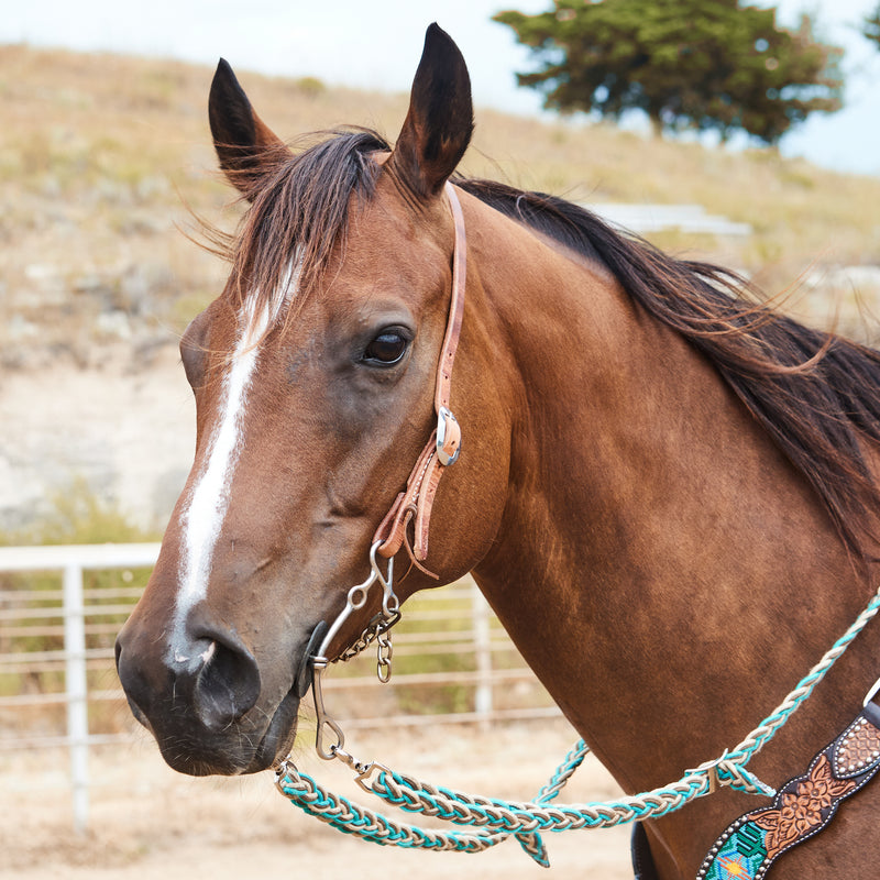 NRS TACK Natural 5/8 Inch Single Ear Gag Cheek Headstall
