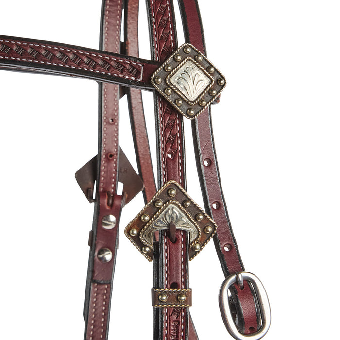 NRS Silver Basket Stamp Futurity Knot Browband Show Headstall