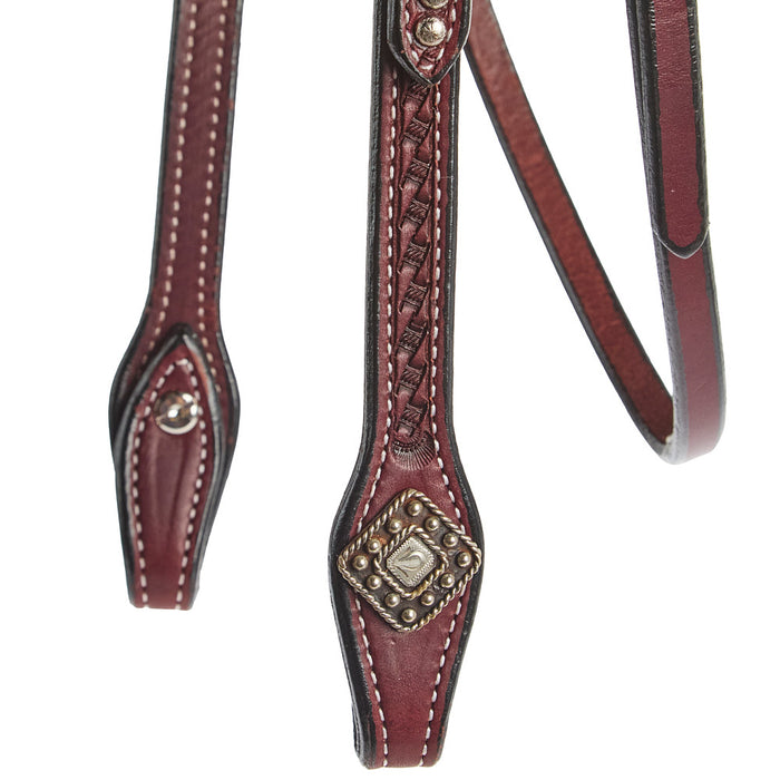NRS Silver Basket Stamp Futurity Knot Browband Show Headstall