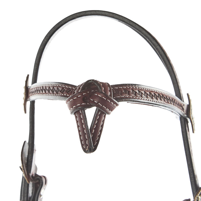 NRS Silver Basket Stamp Futurity Knot Browband Show Headstall