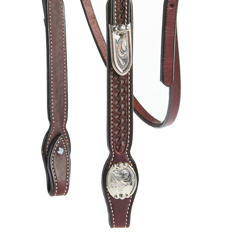NRS Silver Basket Stamp Futurity Knot Browband Show Headstal