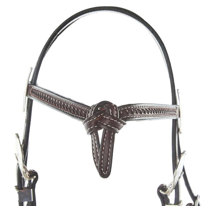 NRS Silver Basket Stamp Futurity Knot Browband Show Headstal