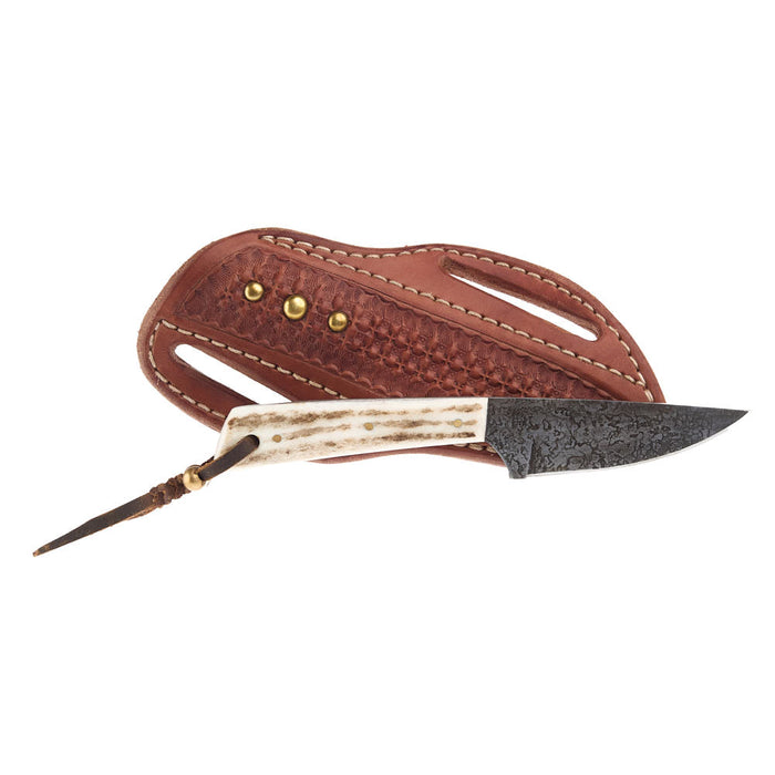 Nrs Ranch Knives Skyline 2 With Box Pattern Tooled Sheath