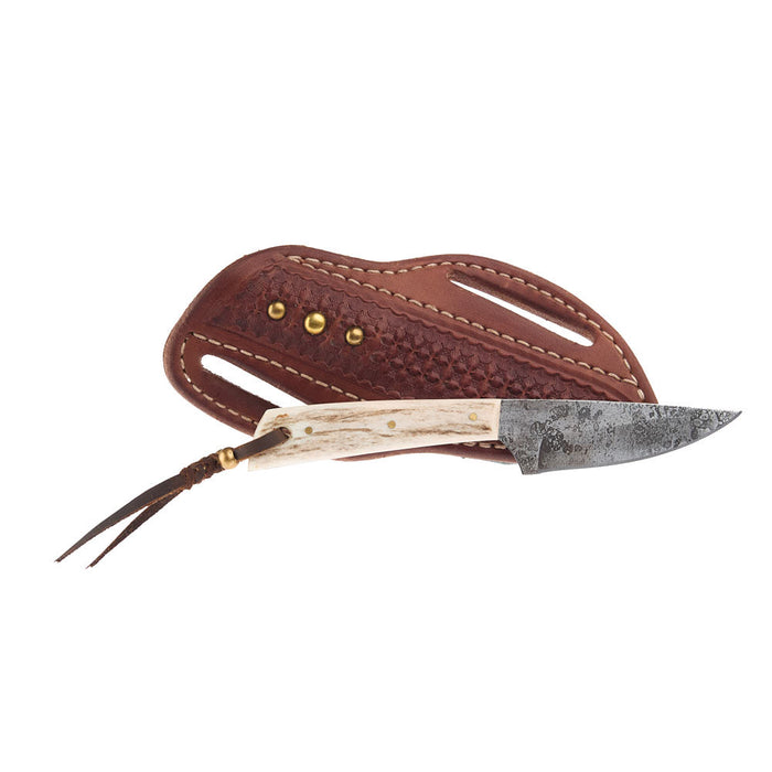 Nrs Ranch Knives Skyline 3 With Box Pattern Tooled Sheath