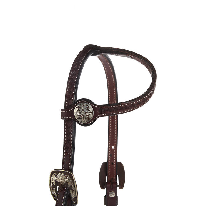 NRS Silver Iron Single Ear Basket Stamp Show Headstall