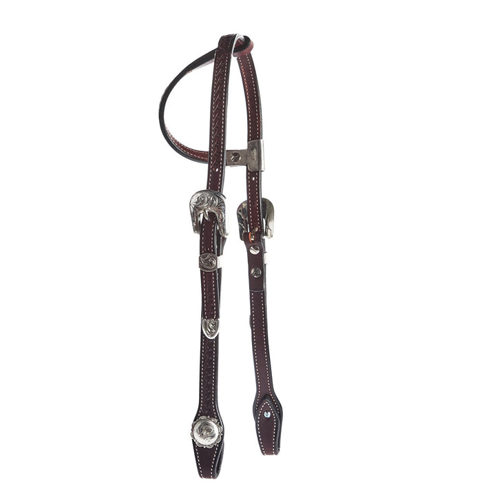 NRS Silver Iron Single Ear Basket Stamp Show Headstall