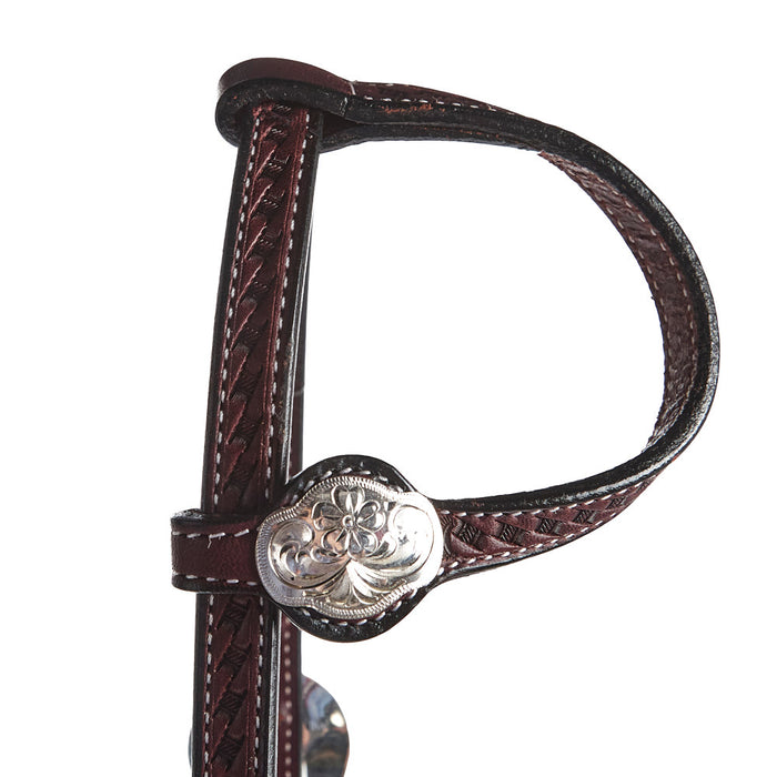 NRS Silver Single Ear Basket Stamp Show Headstall