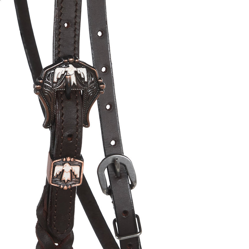 NRS White Thunderbird Braided Browband Headstall
